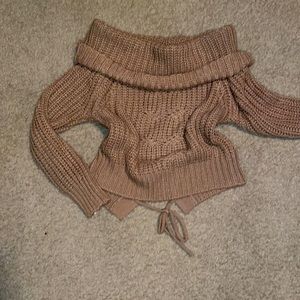 Camel colored Sweater with bow
